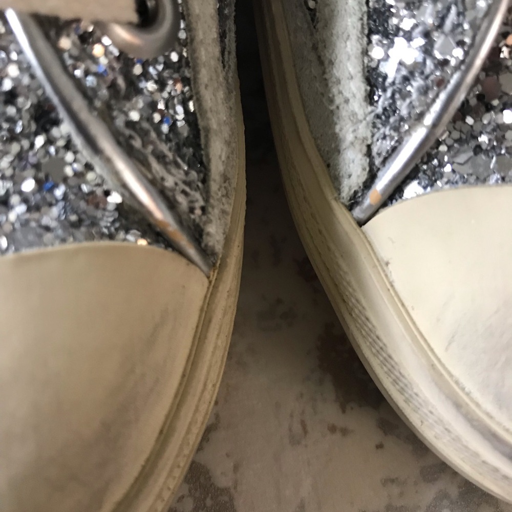 🏇 Golden Goose VStar2 Silver Glitter Suede Star Low-Top Sneakers - Women - Picture 9 of 16